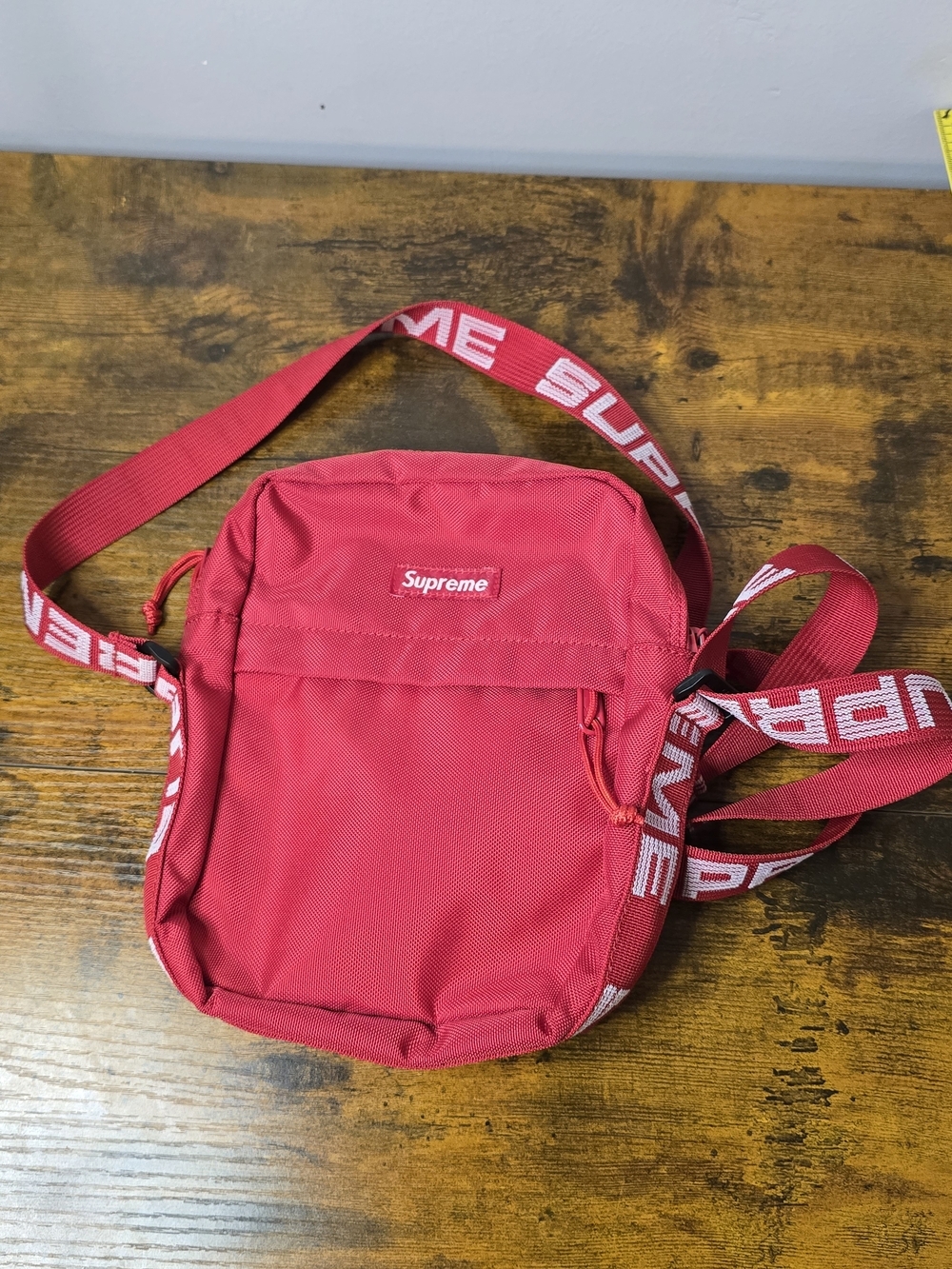 Supreme SS18 Red Shoulder Bag Cordura Crossbody Waist Pouch Box Logo